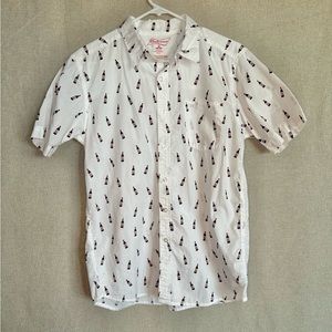 Budweiser Beer Bottle Novelty Print Button-up Shirt Medium 38/40